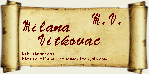 Milana Vitkovac vizit kartica